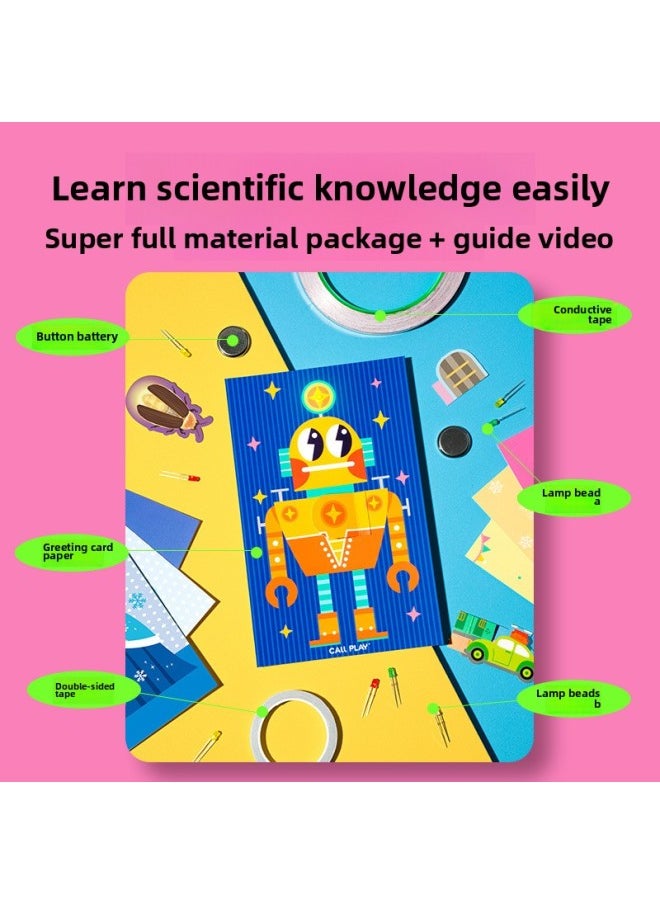 KoA Duck Year Luminous Greeting Card DIY Magic Paper Circuit Science Experiment Material Package Physics Knowledge Educational Toys-Color:Magic Paper Circuit Cp901