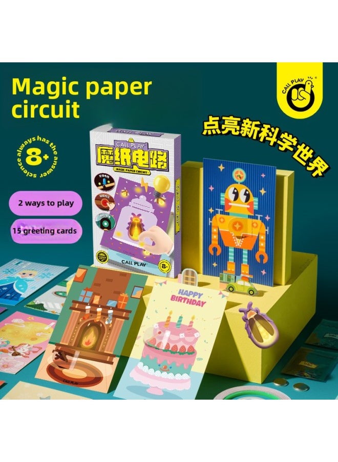 KoA Duck Year Luminous Greeting Card DIY Magic Paper Circuit Science Experiment Material Package Physics Knowledge Educational Toys-Color:Magic Paper Circuit Cp901