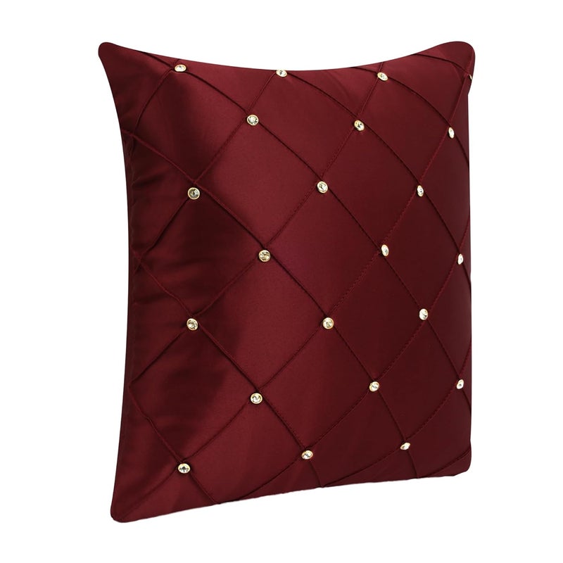 JDX Attractive Cushion Cover Set for Living Room and Sofa 8047_Red Velvet 250Tc - Image 4