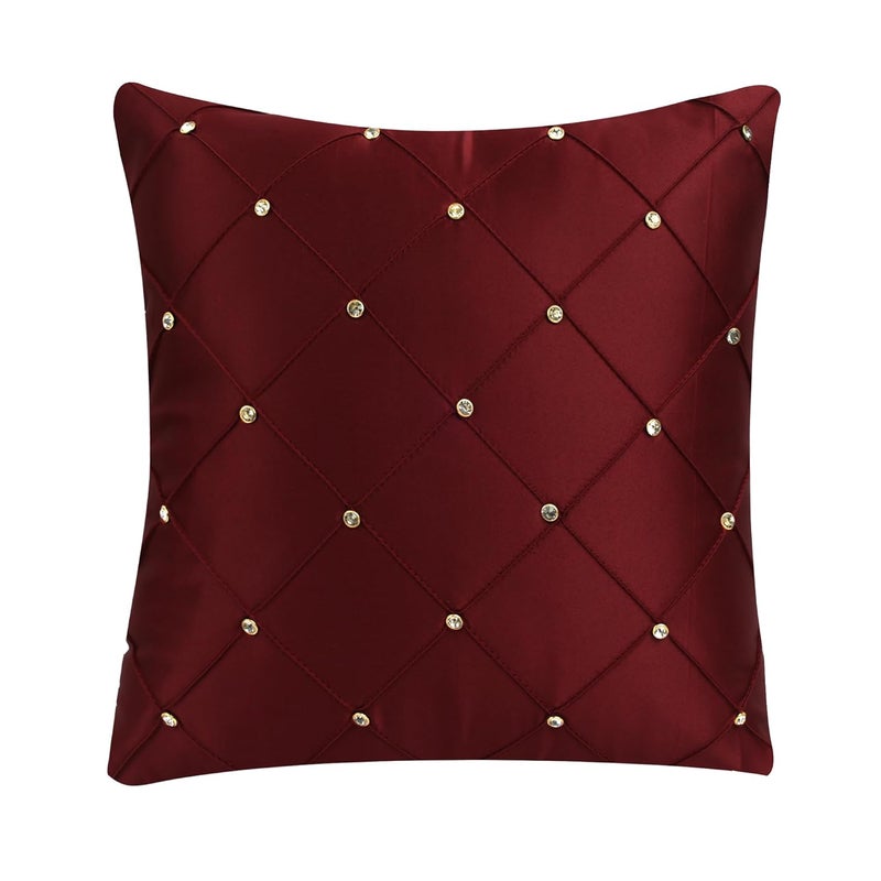 JDX Attractive Cushion Cover Set for Living Room and Sofa 8047_Red Velvet 250Tc - Image 5