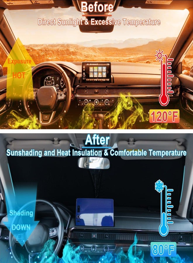 PIMCAR واقي شمسي للزجاج الأمامي من PIMCAR لهوندا CRV موديل 2023 و2024، واقي شمسي للنافذة الأمامية يحجب الأشعة فوق البنفسجية، ملحقات CR-V قابلة للطي - Image 2