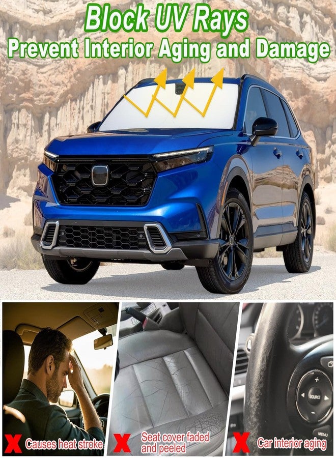 PIMCAR واقي شمسي للزجاج الأمامي من PIMCAR لهوندا CRV موديل 2023 و2024، واقي شمسي للنافذة الأمامية يحجب الأشعة فوق البنفسجية، ملحقات CR-V قابلة للطي - Image 5