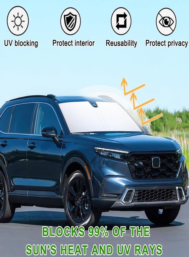 PIMCAR واقي شمسي للزجاج الأمامي من PIMCAR لهوندا CRV موديل 2023 و2024، واقي شمسي للنافذة الأمامية يحجب الأشعة فوق البنفسجية، ملحقات CR-V قابلة للطي - Image 3