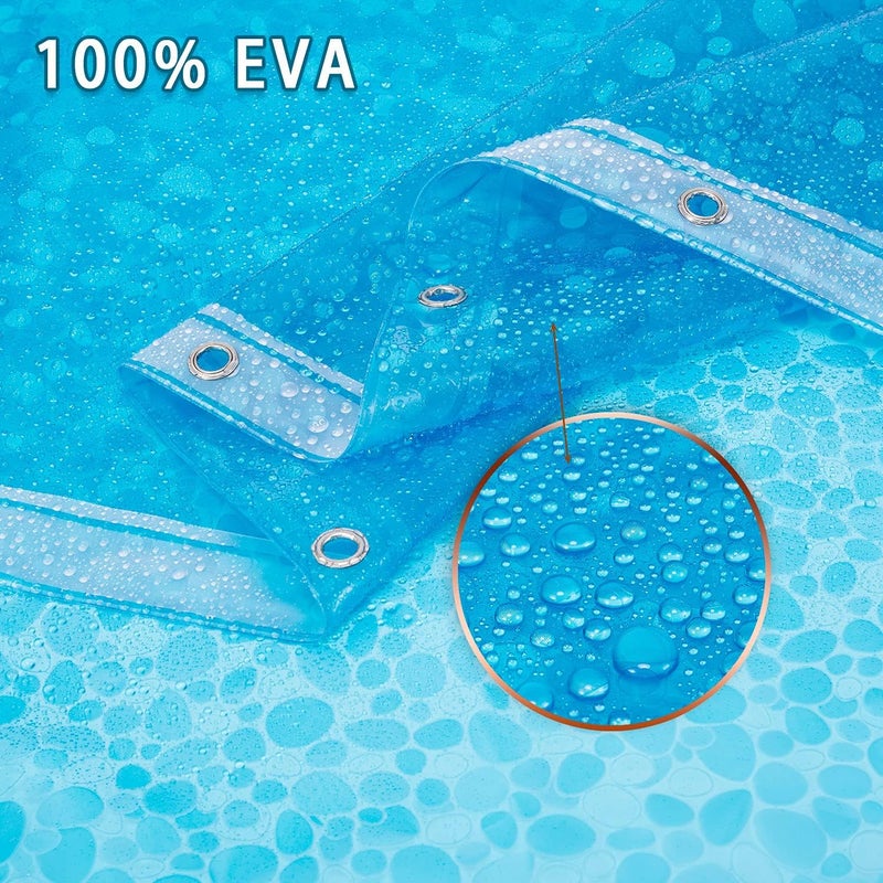 Bostofy Waterproof Shower Curtain Liner 8G EVA Thick Curtain with Heavy Duty 3 Bottom Magnets for Shower Stall, Bathtubs, 3D Pebble Pattern, 72 x 72,12 Hooks - Image 2