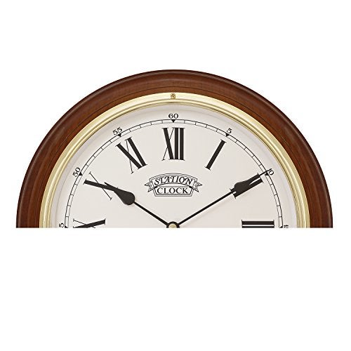 Seiko Wall Clock (28.2 cm x 28.2 cm x 4.4 cm, Brown, QXA144BN), Abstract, Wood - Image 5