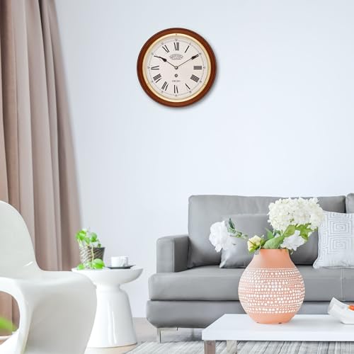 Seiko Wall Clock (28.2 cm x 28.2 cm x 4.4 cm, Brown, QXA144BN), Abstract, Wood - Image 2