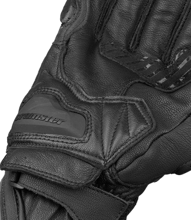 Cramster K2K Gloves - Full Gauntlet Motorcycle Racing Leather Gloves | Impact Protection | Scaphoid Protection | Abrasion Resistance €“ Black, Medium - Image 2
