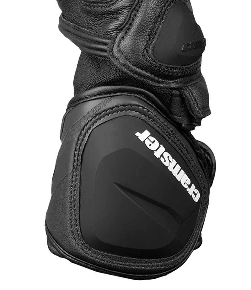 Cramster K2K Gloves - Full Gauntlet Motorcycle Racing Leather Gloves | Impact Protection | Scaphoid Protection | Abrasion Resistance €“ Black, Medium - Image 3