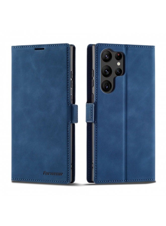 For Samsung A55 Mobile Phone Case A82 5G Wallet Skin Feeling A02S(164)/M02S Flip Leather Case A53 5G-Color:Blue-Exterior Dimension:A81/note10lite  - Image 1