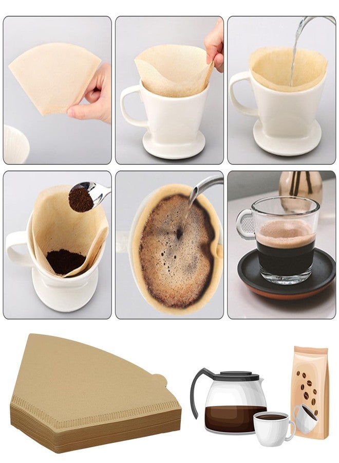 XYQMLY Coffee Filter #2, 100 Count 2-6 Cup Cone Unbleached Disposable Filters with White Brush,Compatible with Pour Over Coffee Maker - Image 3