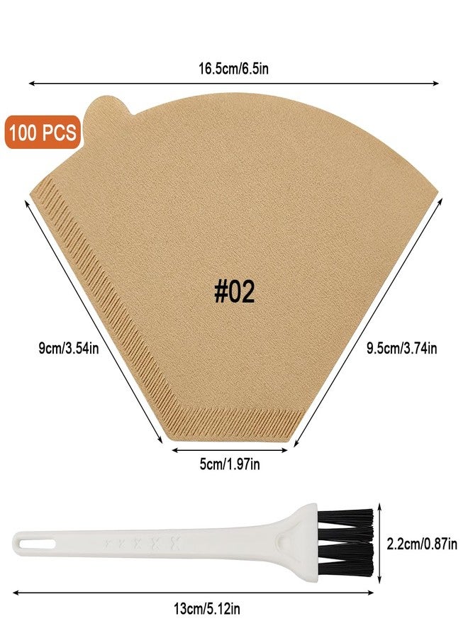 XYQMLY Coffee Filter #2, 100 Count 2-6 Cup Cone Unbleached Disposable Filters with White Brush,Compatible with Pour Over Coffee Maker - Image 2