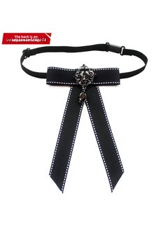 [Small wholesale] collar flower female JK uniform bow tie versatile black and white ribbon bow tie multiple specifications 11-small pendant (with adjustable belt on the back)