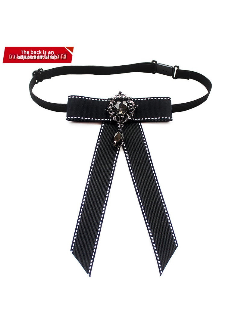 Generic - [Small wholesale] collar flower female JK uniform bow tie versatile black and white ribbon bow tie multiple specifications 11-small pendant (with adjustable belt on the back) - Image 1