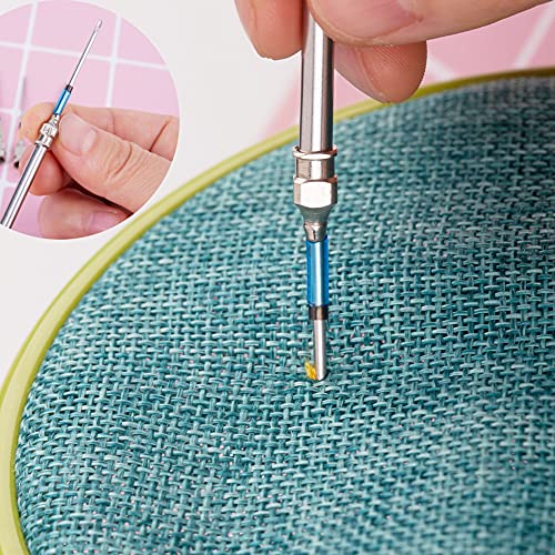 Mayboos 8 Pcs Embroidery Stitching Kit - Punch Needles, Cross Stitch Tools with 4 Colors Thread - Image 5