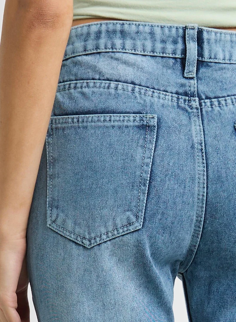 Ginger Ice Mid Rise Straight Fit Jeans for Women | Best Price UAE