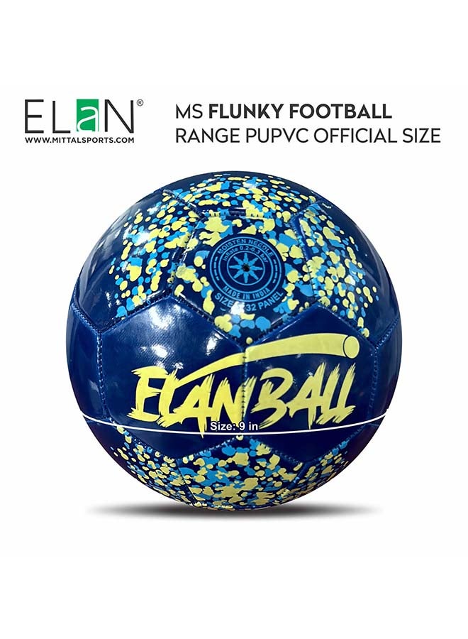 Elan Ean Flunky Official Size 5 Football Blue – High-Durability PVC Soccer Ball with Vibrant Color and Consistent Bounce for Kids, Teens and Adult Recreation - Image 2