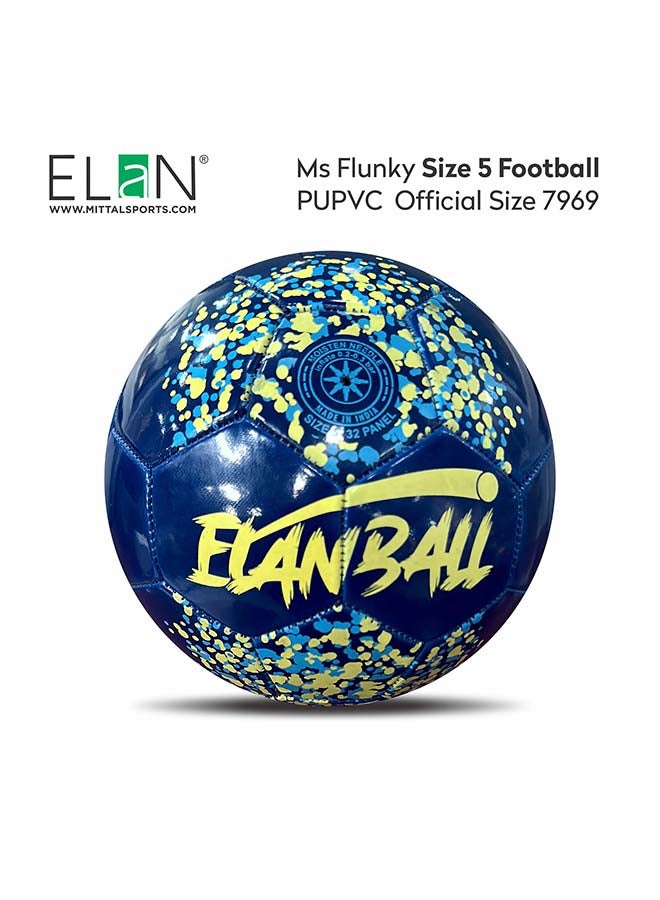 Elan Ean Flunky Official Size 5 Football Blue – High-Durability PVC Soccer Ball with Vibrant Color and Consistent Bounce for Kids, Teens and Adult Recreation - Image 1