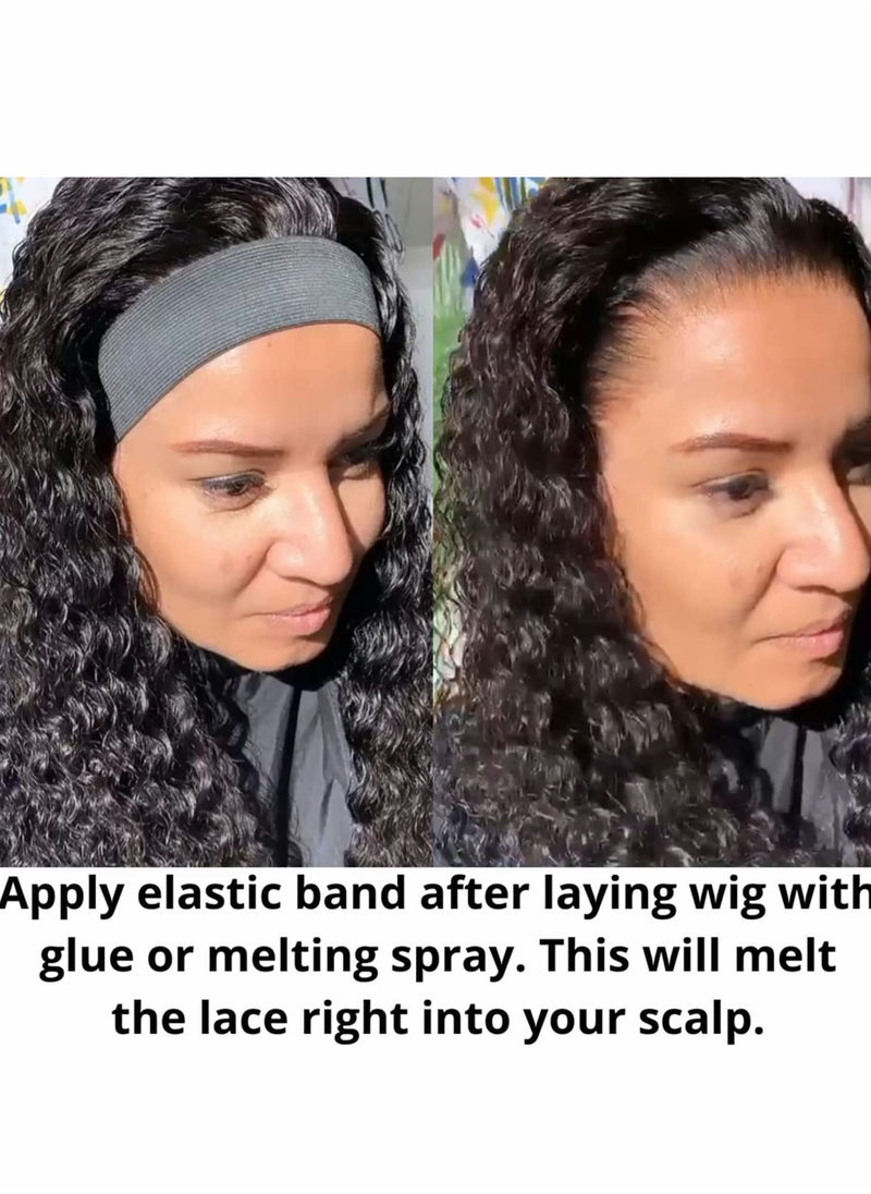 Y&D Elastic Bands for Wig Edges Lace Melting Keeping Wigs in Placee Edge Wrap to Lay Lastic Band Frontal Melt(60cm L x 3.5cm W, Black) 4PCS  - Image 3