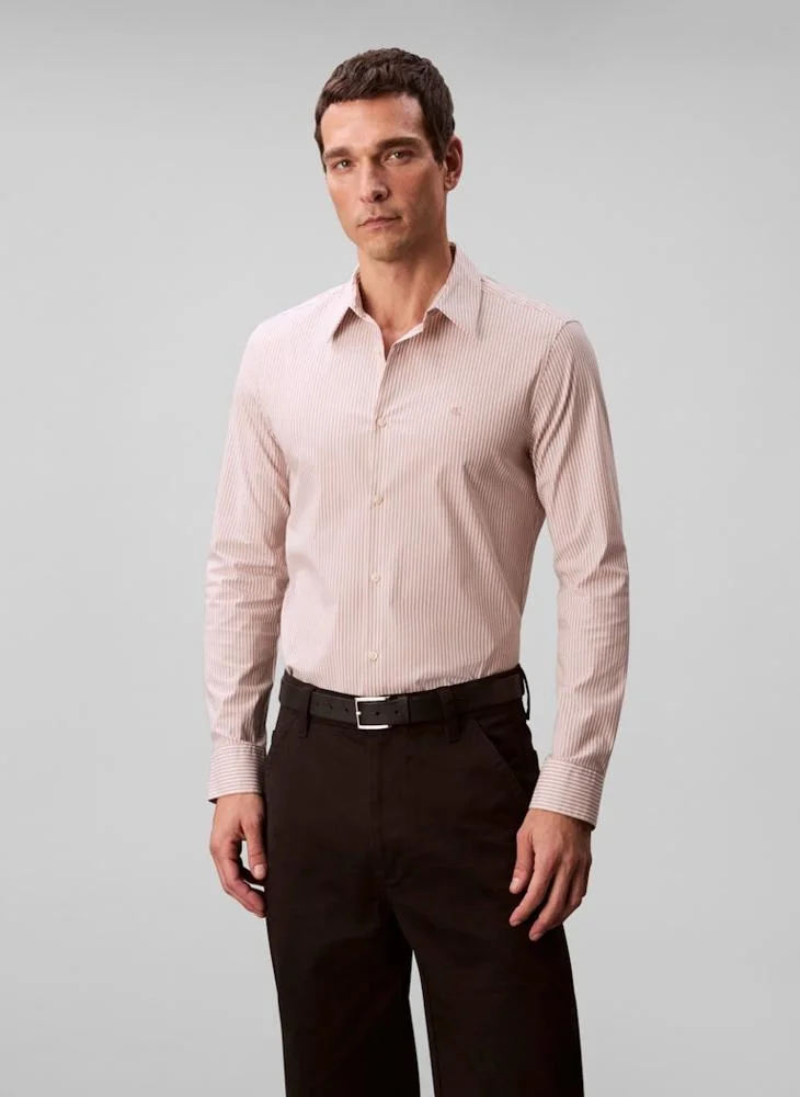 كالفن كلاين Long Sleeve Stripe Slim Fit Shirt