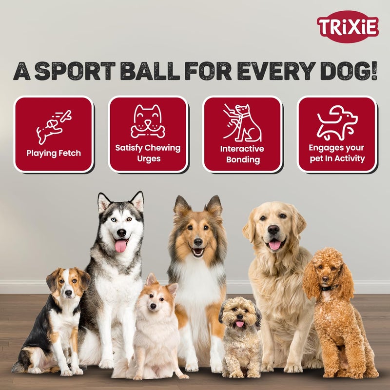 Trixie Sport Ball Natural Rubber Toy with Sound for Pet Dog/Cat,ø 7 cm - Image 2