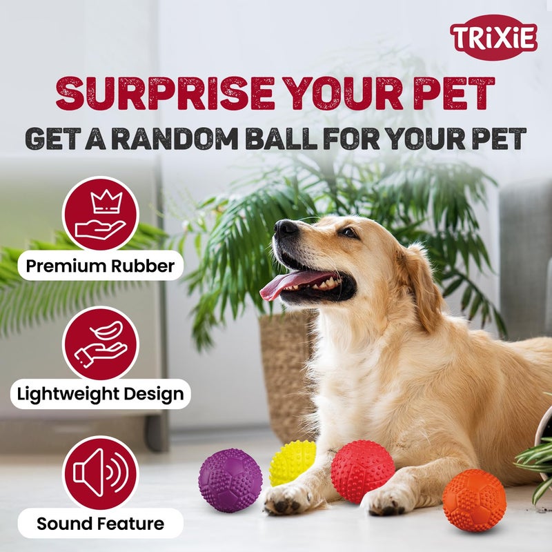 Trixie Sport Ball Natural Rubber Toy with Sound for Pet Dog/Cat,ø 7 cm - Image 4