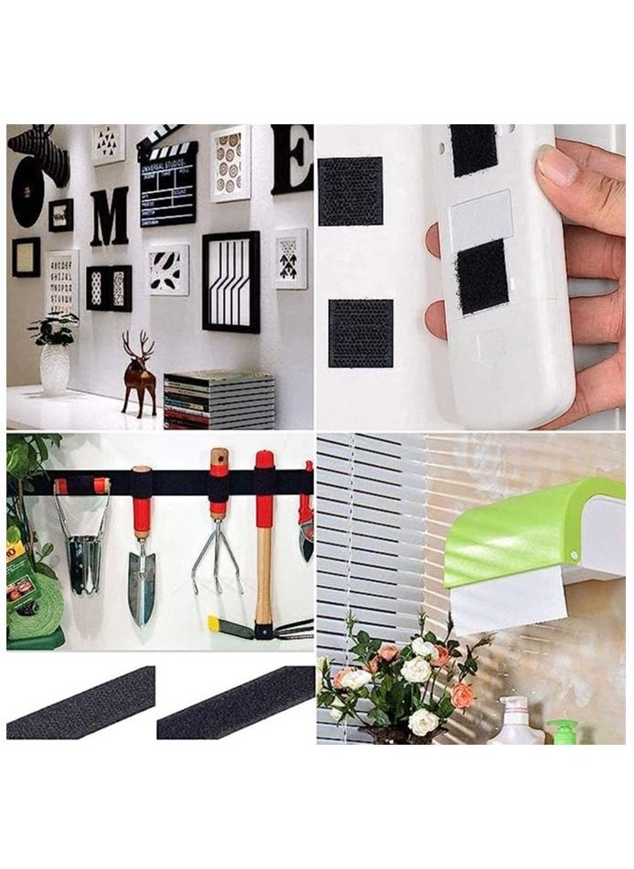 2 Rolls Self Adhesive Hook and Loop Tape 10M Mounting Adhesive Tape Double Side Sticky Strip for Installation Home Office