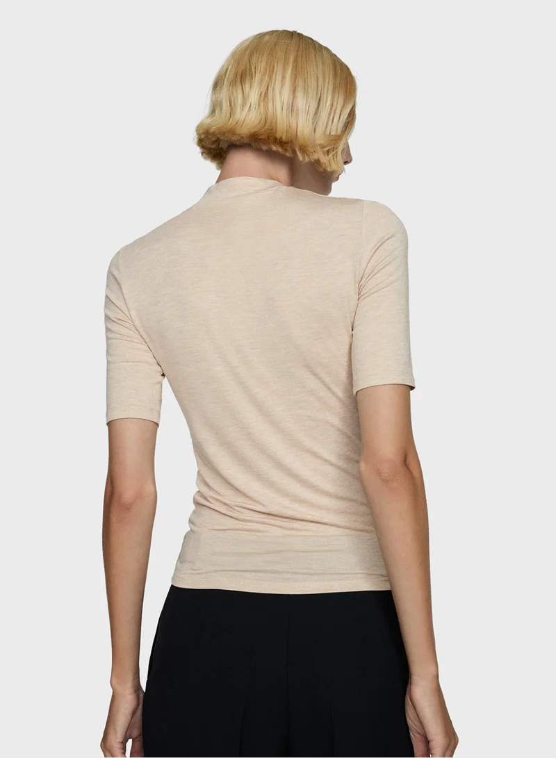 مانجو Turtleneck Long-Sleeved T-Shirt