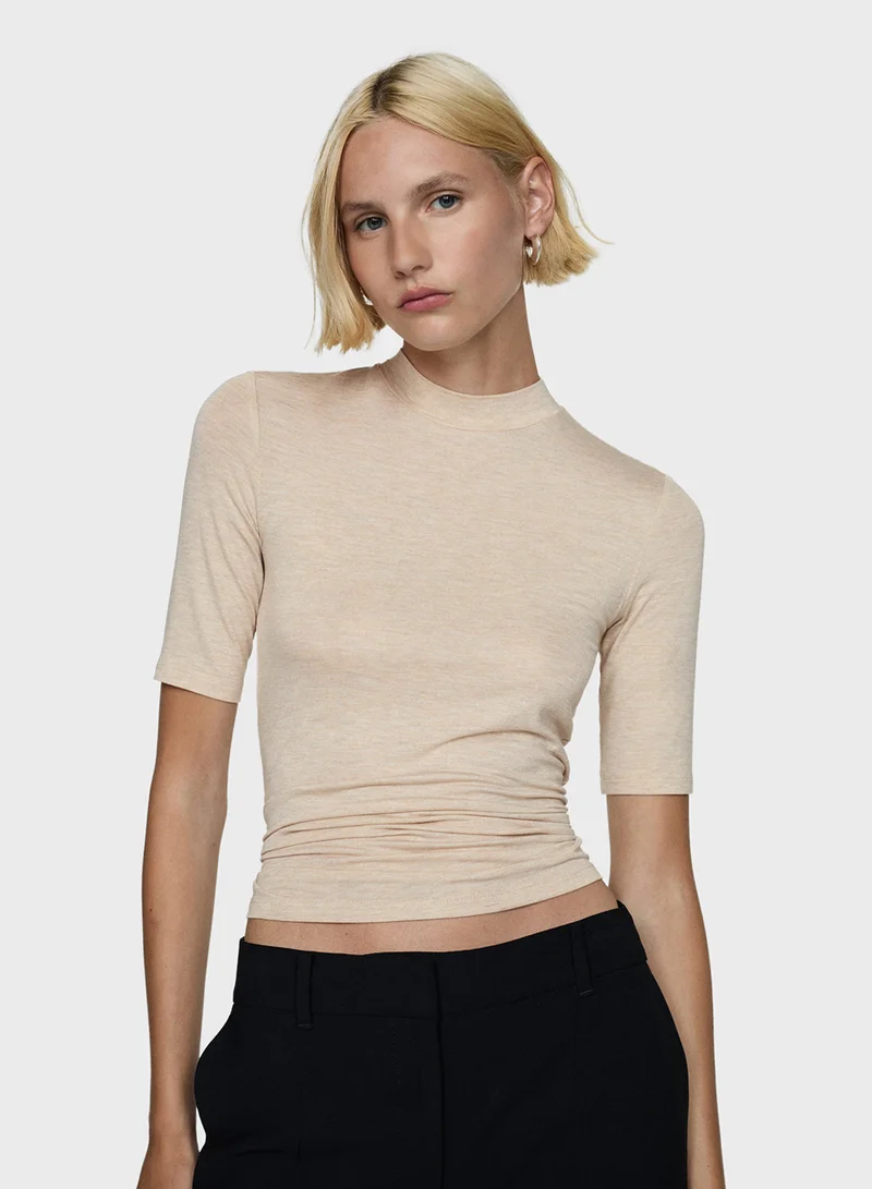 مانجو Turtleneck Long-Sleeved T-Shirt