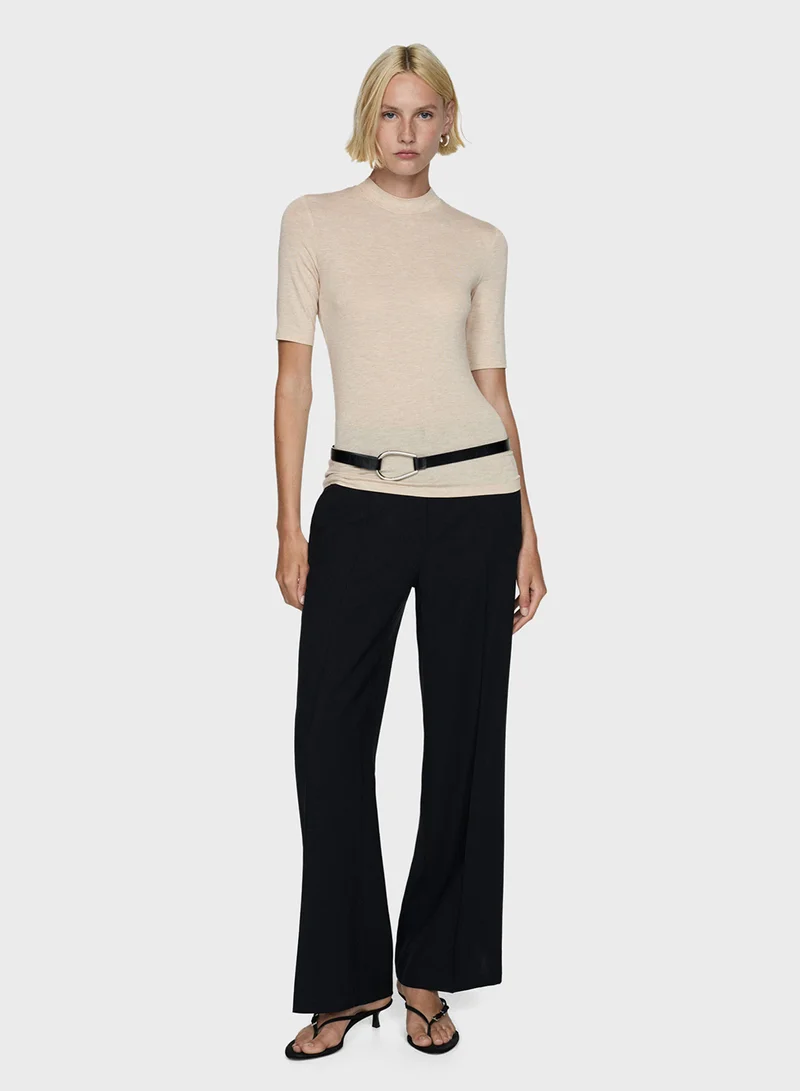 مانجو Turtleneck Long-Sleeved T-Shirt