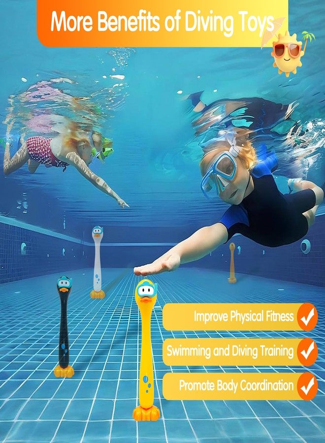 zeeloopbee Duck Swimming Diving Sticks Pool Toys for Kids Ages 4-8, 3pcs Training Sinking Throwing Dive Toy for Kid Diving, Summer Underwater Sinking Pool Toys for Kids Ages 8-12 (Duck Sticks) - Image 3