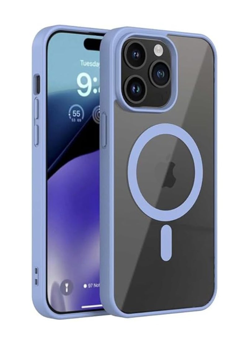 Digi Core حافظة لهاتف iPhone 15 Pro Max، حافظة Mag-Safe مقاس 6.7 بوصة مضادة للأصفرار، حماية من السقوط العسكري، مقاومة للصدمات، حافظة مغناطيسية لهاتف iPhone 15 Pro Max، حافظة Magsafe باللون الأزرق السماوي