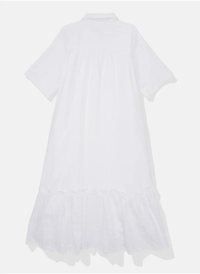 American Eagle Ruffle Detail Shirt Dress