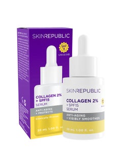 SKIN REPUBLIC Skin Republic 2% Collagen SPF 15 Anti-Aging Serum to reduce fine lines and wrinkles, Helps keep skin plump and firm for a youthful look (30ml)  - Image 1