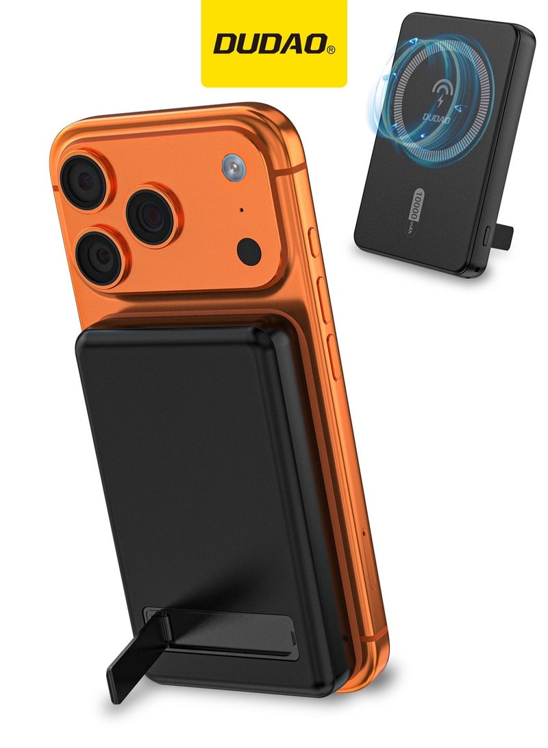 DUDAO 10000 mAh Magnetic Wireless Power Bank, Portable Charger, with Wireless 15W, PD 20W and QC3.0 22.5W Fast Charging, with Foldable Stand - Image 1
