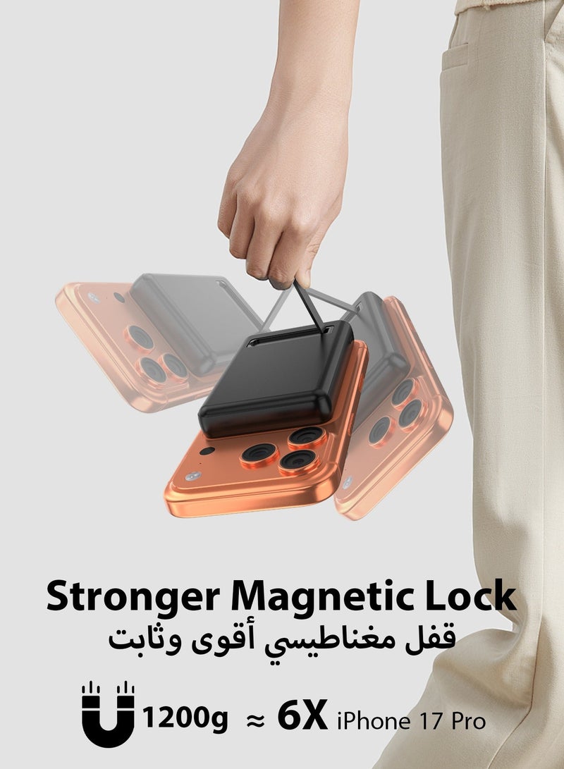 DUDAO 10000 mAh Magnetic Wireless Power Bank, Portable Charger, with Wireless 15W, PD 20W and QC3.0 22.5W Fast Charging, with Foldable Stand - Image 2