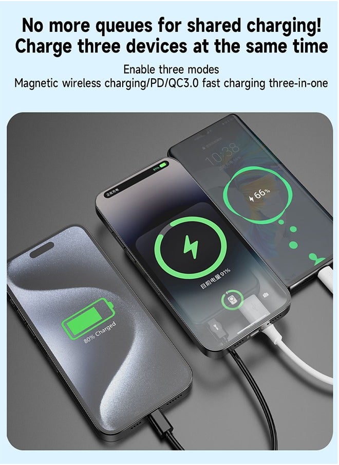 DUDAO 10000 mAh Magnetic Wireless Power Bank, Portable Charger, with Wireless 15W, PD 20W and QC3.0 22.5W Fast Charging, with Foldable Stand  - Image 3