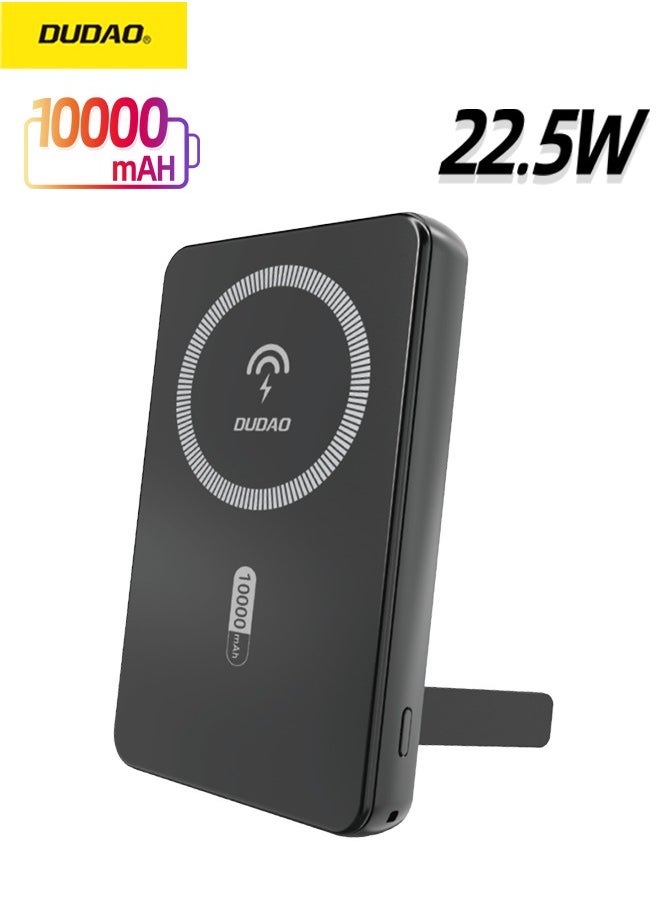 DUDAO 10000 mAh Magnetic Wireless Power Bank, Portable Charger, with Wireless 15W, PD 20W and QC3.0 22.5W Fast Charging, with Foldable Stand  - Image 1