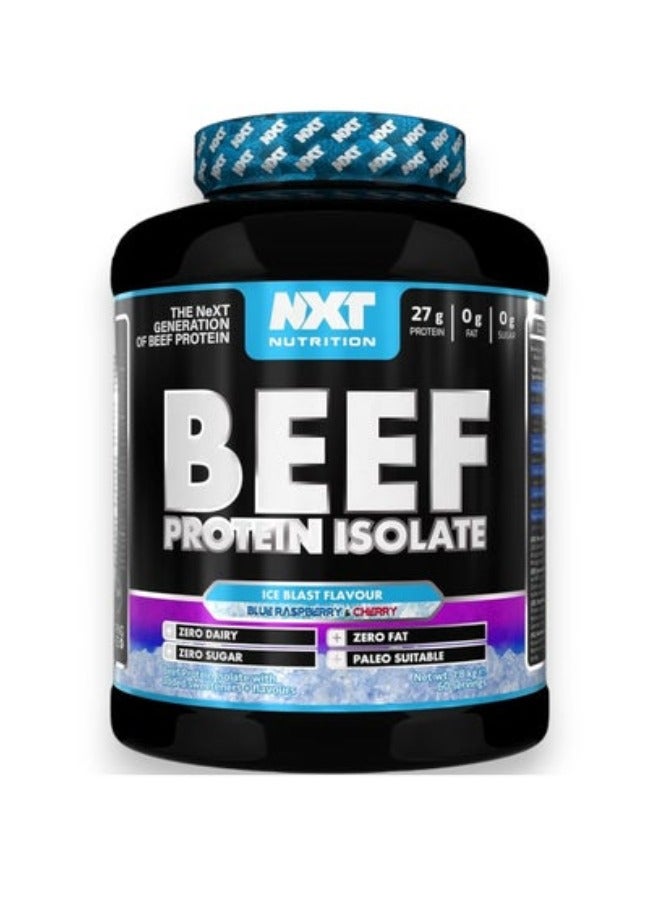 NXT Nutrition Beef Protein Isolate, Ice Blast Blue Raspberry & Cherry Flavour, 1.8kg, 60 Servings - Image 1