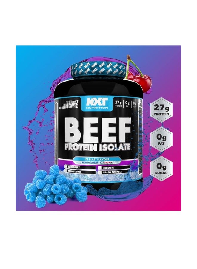 NXT Nutrition Beef Protein Isolate, Ice Blast Blue Raspberry & Cherry Flavour, 1.8kg, 60 Servings - Image 2