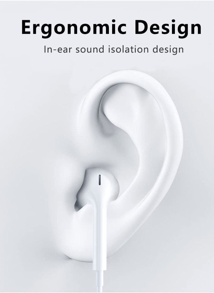 Generic Earbuds with Lightning Connector[Apple MFi Certified] (Built-in Microphone & Volume Control) Wired Headphones Compatible with iPhone 14/13/12/SE/11/XR/XS/X/7/7 Plus/8/8Plus Support All iOS  - Image 5