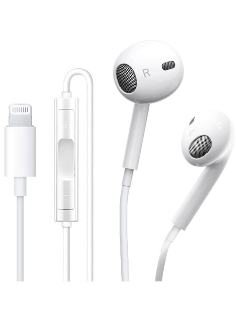 Generic Earbuds with Lightning Connector[Apple MFi Certified] (Built-in Microphone & Volume Control) Wired Headphones Compatible with iPhone 14/13/12/SE/11/XR/XS/X/7/7 Plus/8/8Plus Support All iOS  - Image 1