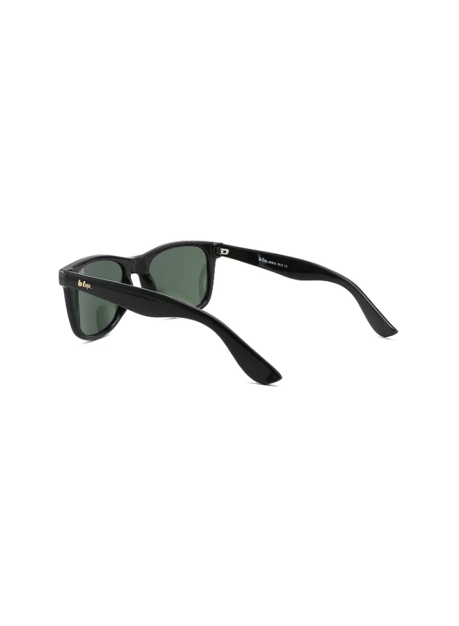 لي كوبر Polarized Sunglasses Shiny Black Frame Green G15 Mirror Lens 52mm  - LC1018C02