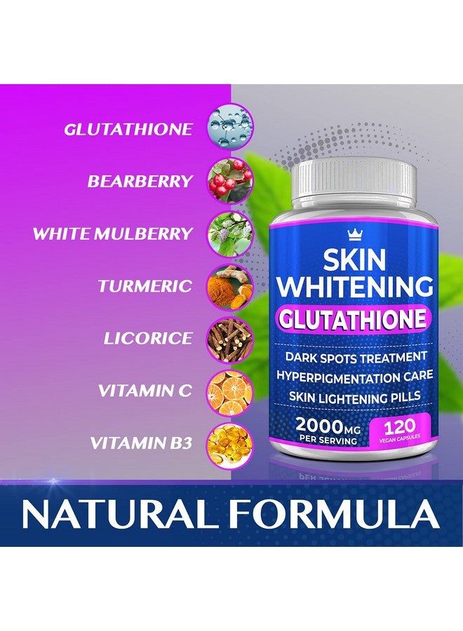 Northern Crown Cosmetics Glutathione Whitening Pills - 120 Capsules 2000mg Glutathione - Effective Skin Lightening Supplement - Dark Spots, Melasma & Acne Scar Remover, Hyperpigmentation Treatment - Anti-Aging Antioxidant - Image 4