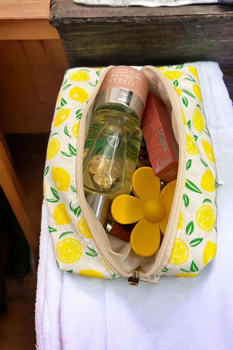 باهلس Lemon Pattern Makeup Bag