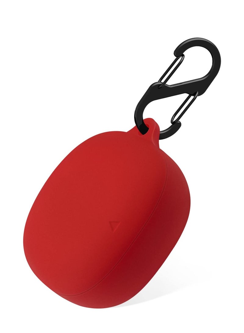 Silicone Case Compatible with Anker Soundcore Liberty 4 Protective Cover with Carabiner (Red) - Image 1