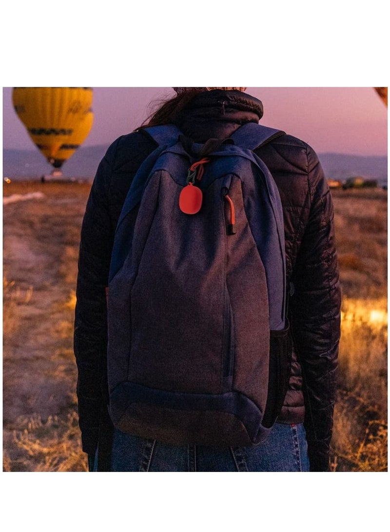 Silicone Case Compatible with Anker Soundcore Liberty 4 Protective Cover with Carabiner (Red) - Image 5