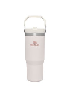 Stanley IceFlow Flip Straw Water Bottle With Straw 0.88L - Keeps Cold For 12+ Hours - Leakproof - Stainless Steel Water Bottle - BPA-Free Travel Mug - Easy to Carry - Dishwasher Safe - white/cream