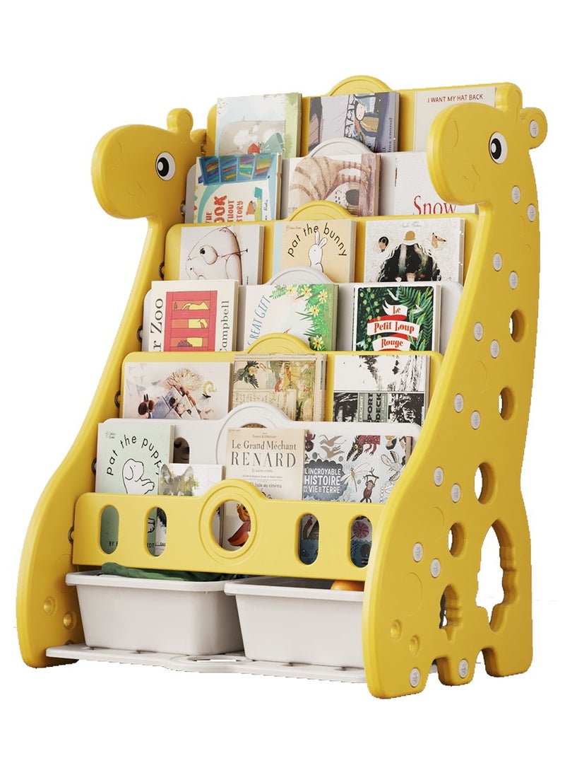 FULL JOY - Giraffe Bookshelf 7 Double Layer With Storage Box,72*47*100 cm - Image 1