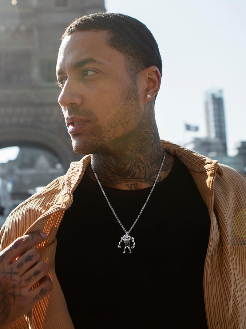 U7 Men Shark Necklace Stainless Steel Masculine Fitness Pendant Mens Chain Vintage Statement Punk Jewelry - Image 2