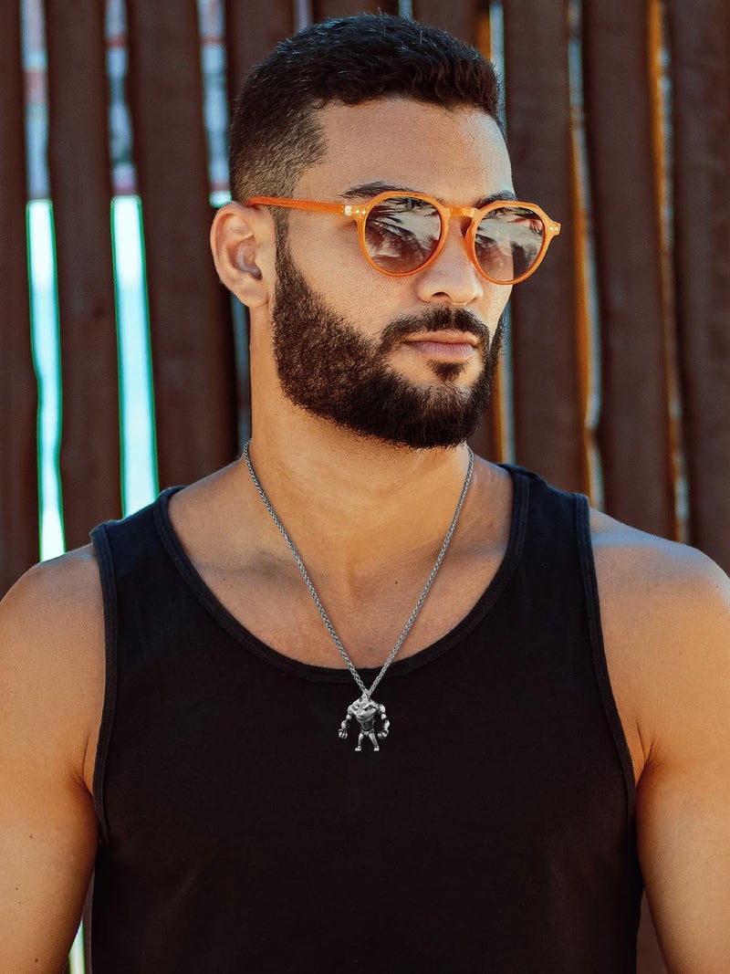 U7 Men Shark Necklace Stainless Steel Masculine Fitness Pendant Mens Chain Vintage Statement Punk Jewelry - Image 3